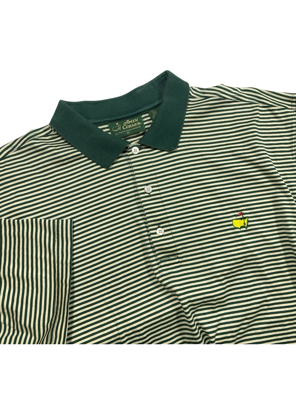Amen Corner The Masters Pima Cotton Striped Golf Polo Shirt Men's XL